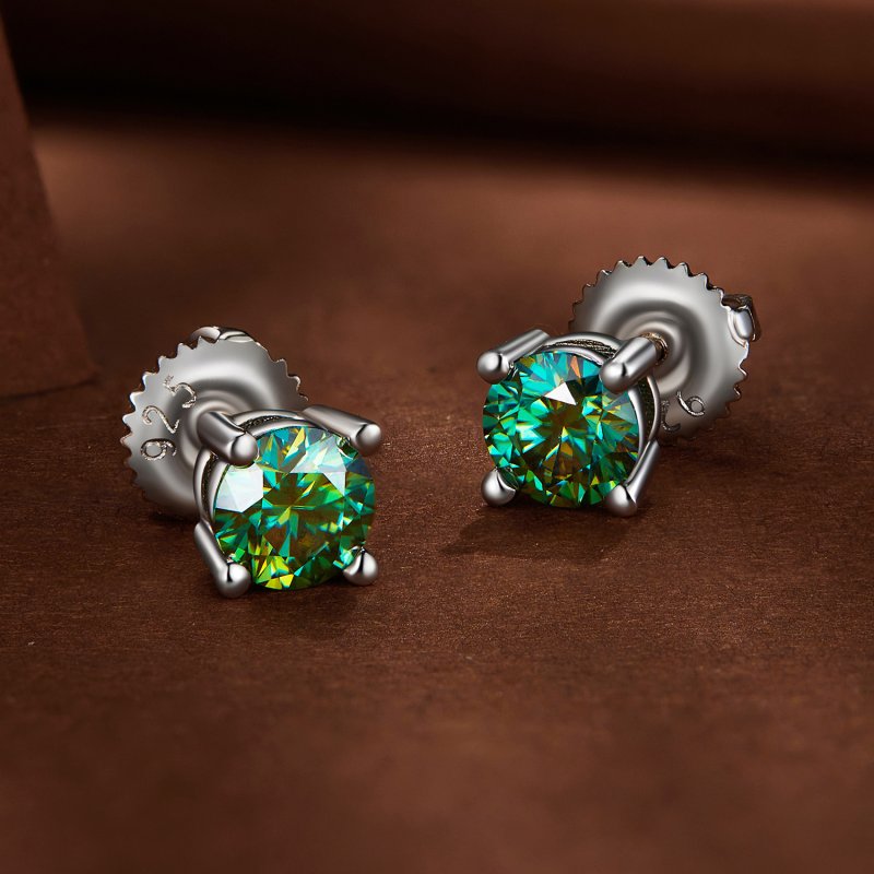 (kuva) Pandora-tyyliset 0,5 karaatin neljän kynnen moissanite-korvakorut - MSE003-CFS - Näytä 3