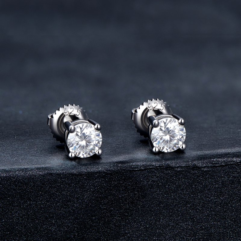(kuva) Pandora-tyyliset 0,5 karaatin neljän kynnen moissanite-korvakorut - MSE003-S - Näytä 2