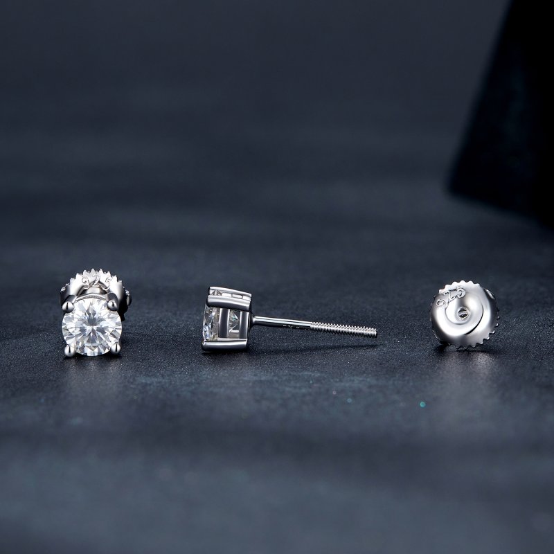 (kuva) Pandora-tyyliset 0,5 karaatin neljän kynnen moissanite-korvakorut - MSE003-S - Näytä 3