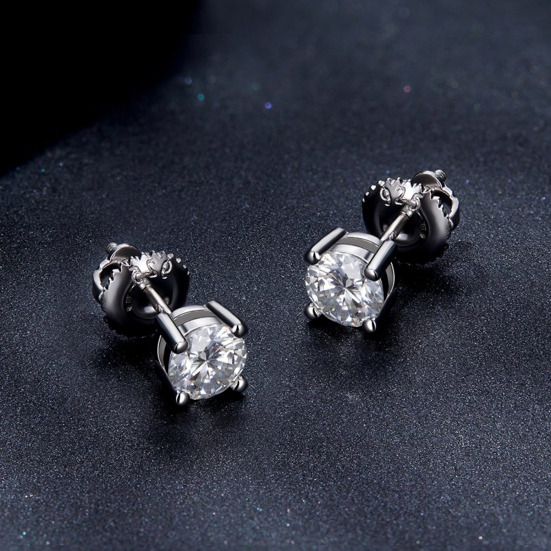 (kuva) Pandora-tyyliset 0,5 karaatin neljän kynnen moissanite-korvakorut - MSE003-S - Näytä 4