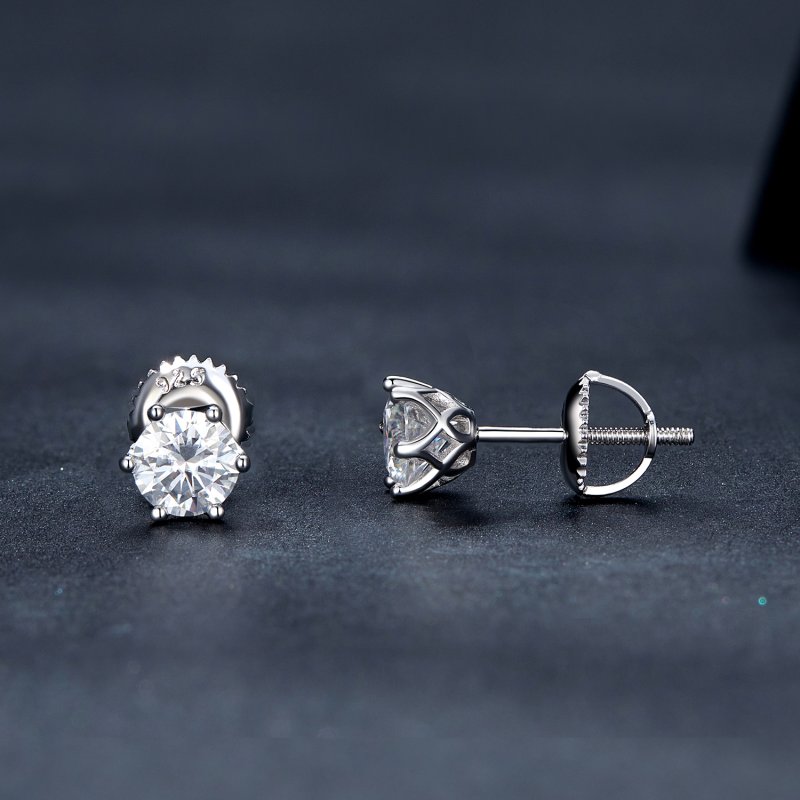 (kuva) Pandora-tyyliset 0,5 karaatin neljän kynnen moissanite-korvakorut - MSE004-S - Näytä 3