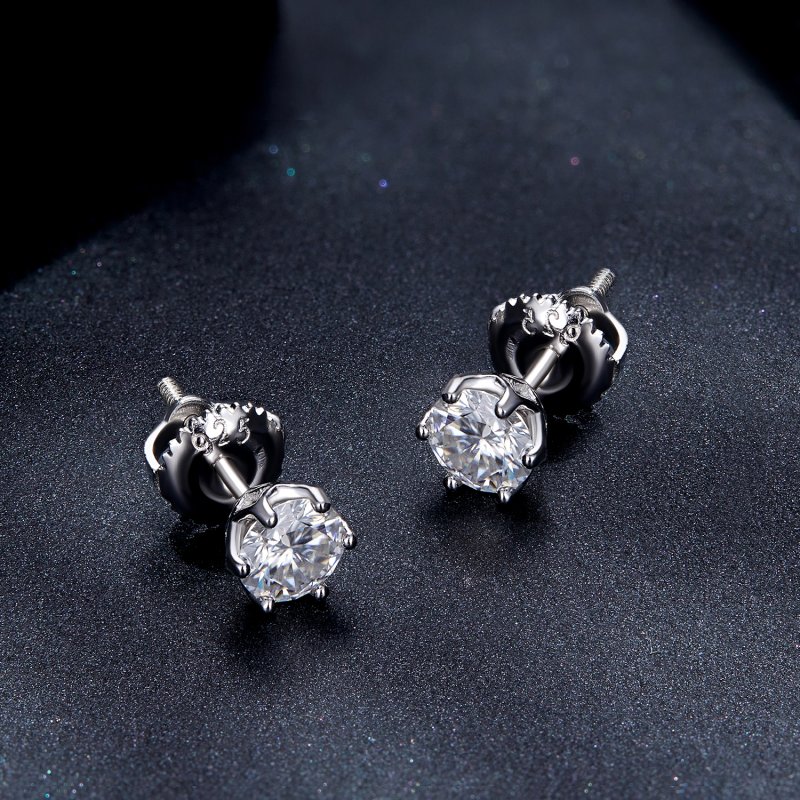 (kuva) Pandora-tyyliset 0,5 karaatin neljän kynnen moissanite-korvakorut - MSE004-S - Näytä 4