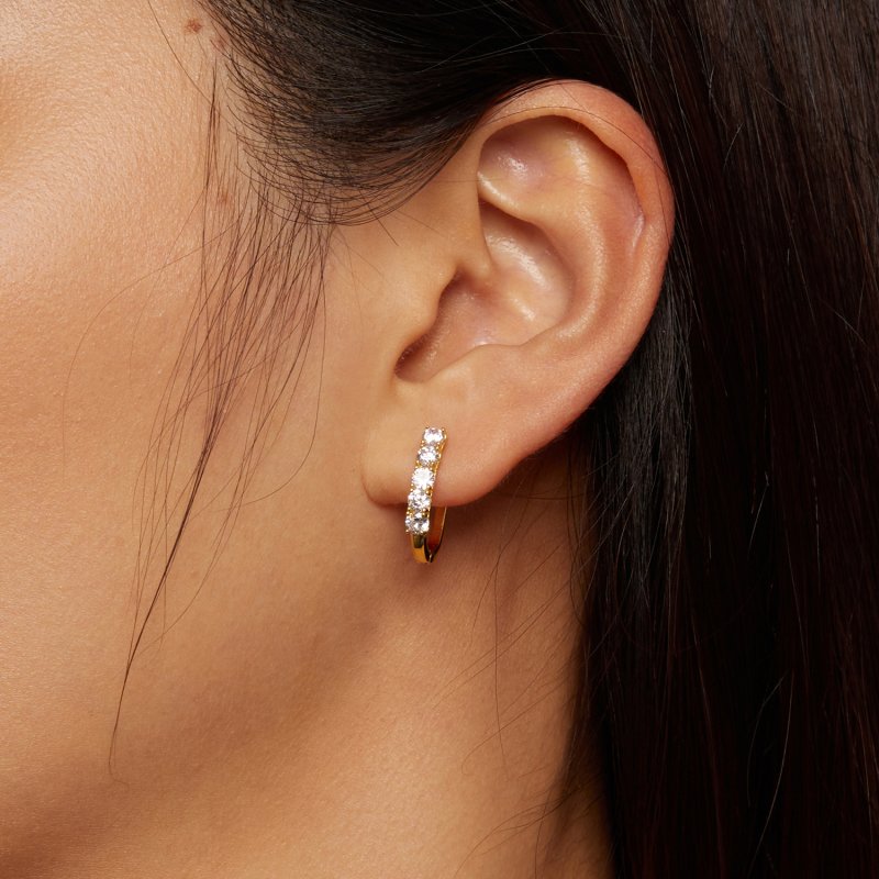 (kuva) Pandora-tyyliset U-muotoiset Moissanite-kuviokorvarenkaat - MSE011-B - Näytä 8