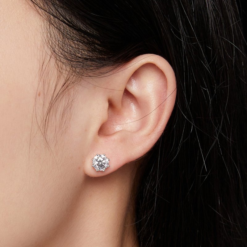 (kuva) Pandora-tyyliset 1 karaatin moissanite-korvakorut - MSE019-L - Näytä 4