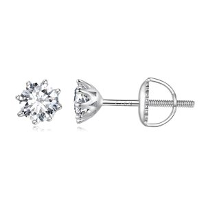 (kuva) Pandora-tyyliset 0,5 karaatin moissanite-sormuskorvakkeet - MSE019-S