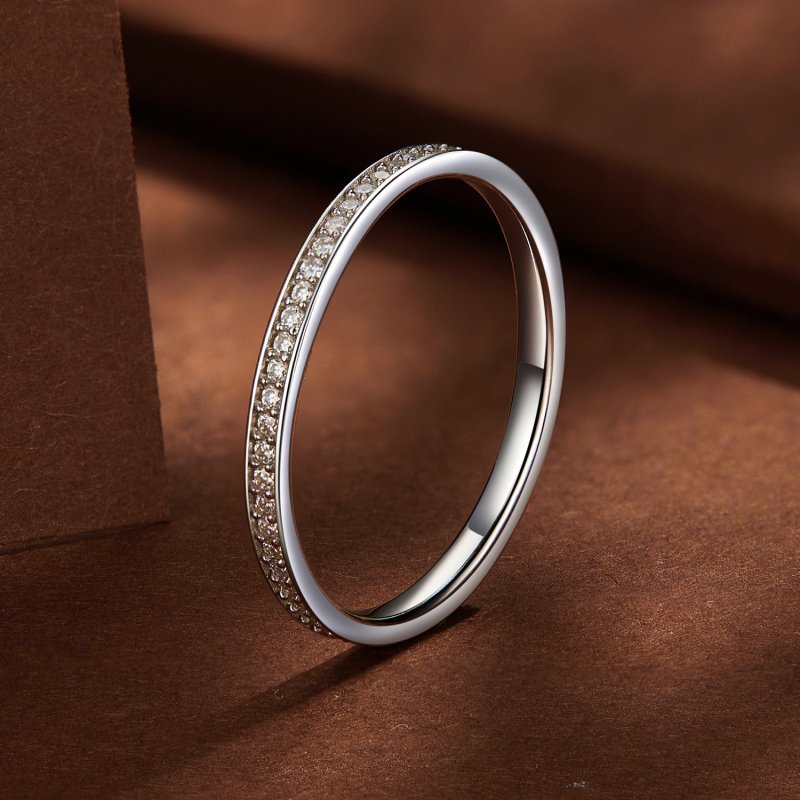 (kuva) Pandora-tyylinen Pave Moissanite -sormus - MSR030 - Näytä 2