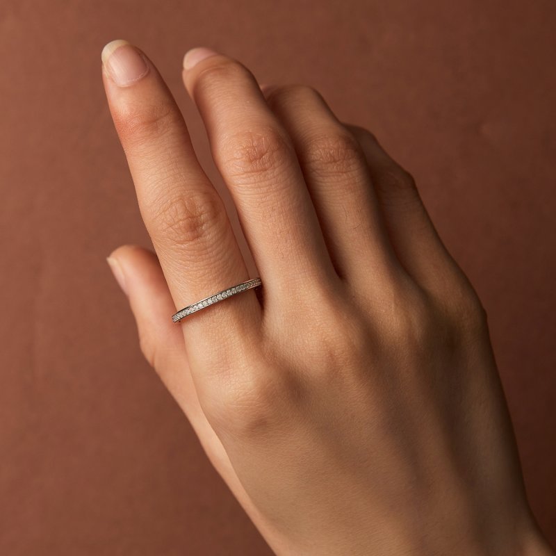 (kuva) Pandora-tyylinen Pave Moissanite -sormus - MSR030 - Näytä 6