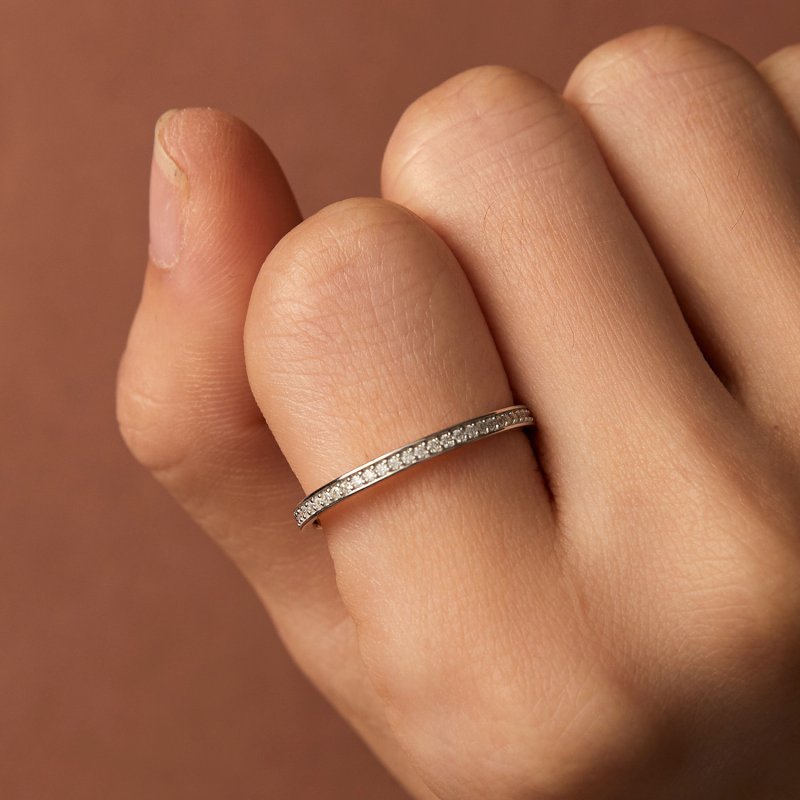 (kuva) Pandora-tyylinen Pave Moissanite -sormus - MSR030 - Näytä 7