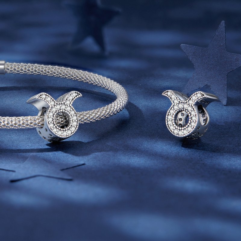 (kuva) Pandora-tyylinen Taurus Onnen Eläinradan Amuletti - SCC2516-2 - Näytä 4