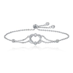 (kuva) Pandora Style Silver Love Cardiogram Anniversary Slider Bracelet - SCB022