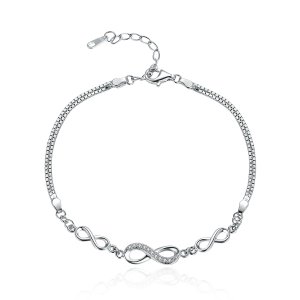 (kuva) Pandora-tyylinen hopeinen Loputon Eleganssia-liukulinkkaranne - SCB037
