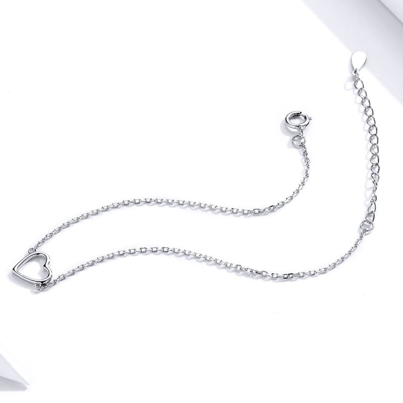 (kuva) Pandora-tyylinen hopeinen Shape of Love -ketjukoru liukusoljella - SCB159 - Näytä 3