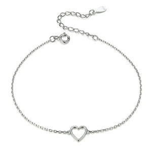 (kuva) Pandora-tyylinen hopeinen Shape of Love -ketjukoru liukusoljella - SCB159