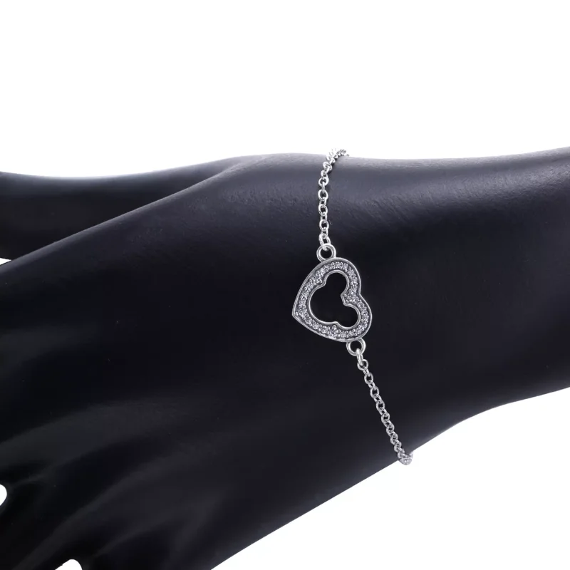 (kuva) Disney heart silver bracelet Mickey silhouette - 590512CZ - Rannekorut | PANDORA - Näytä 3
