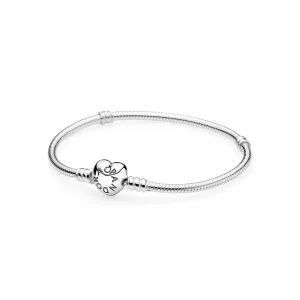 (kuva) Moments Silver Bracelet, Heart Clasp - 590719 - Rannekorut | PANDORA