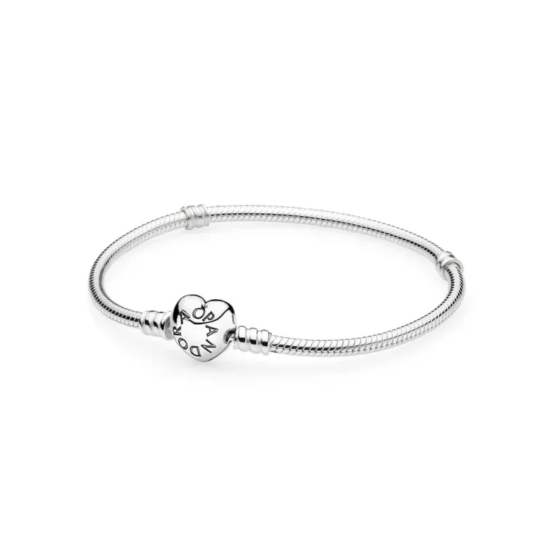 (kuva) Moments Silver Bracelet, Heart Clasp - 590719 - Rannekorut | PANDORA