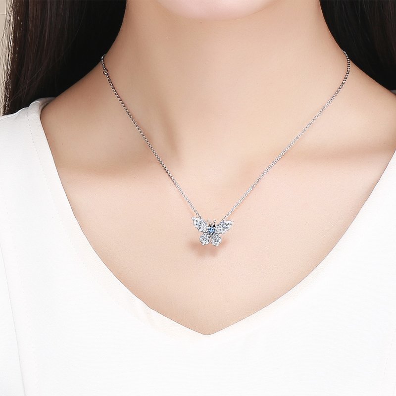 (kuva) Pandora-tyylinen Hopeinen Kimalteinen Perhos Charm - BSC061 - Näytä 5