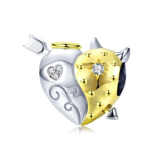 (kuva) Pandora-tyylinen kaksivärinen Enkeli & Paholainen - Charm - BSC107