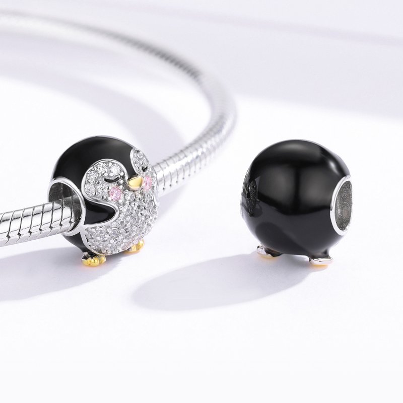 (kuva) Pandora Style Two Tone Bicolor Pingviini Amuletti - BSC126 - Näytä 4