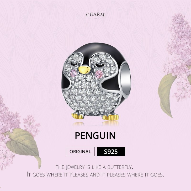 (kuva) Pandora Style Two Tone Bicolor Pingviini Amuletti - BSC126 - Näytä 5