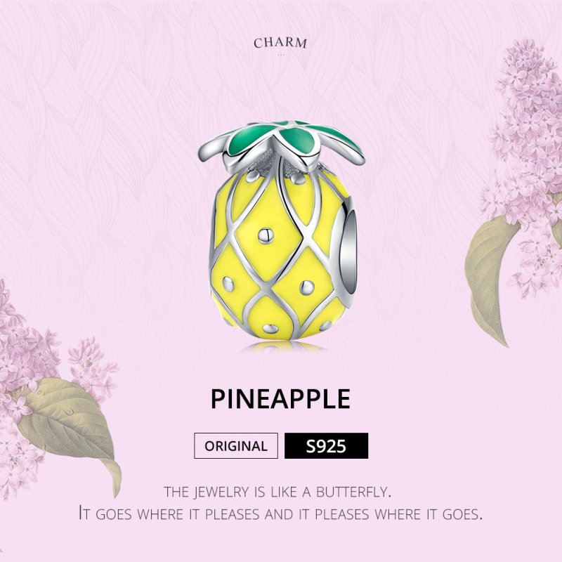(kuva) Pandora-tyylinen hopeinen ananas-riipus - BSC128 - Näytä 5
