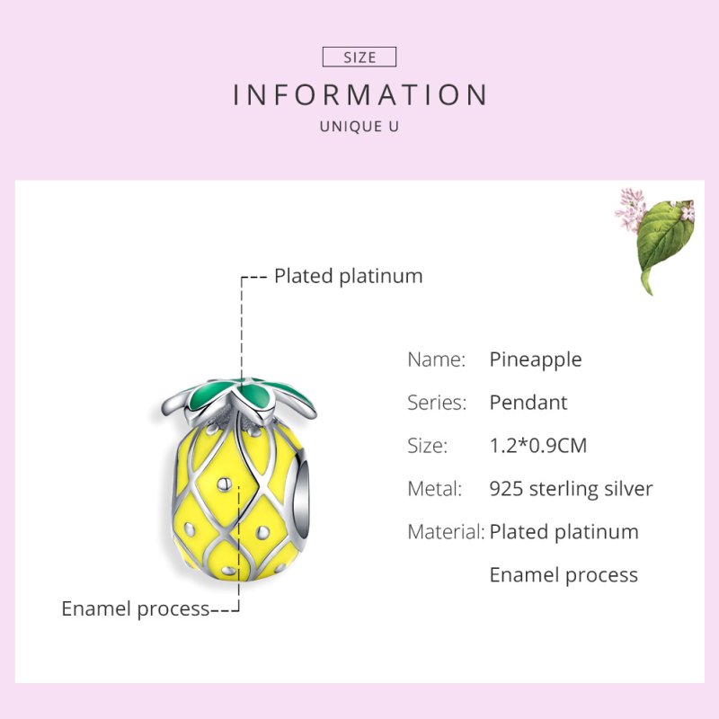 (kuva) Pandora-tyylinen hopeinen ananas-riipus - BSC128 - Näytä 6