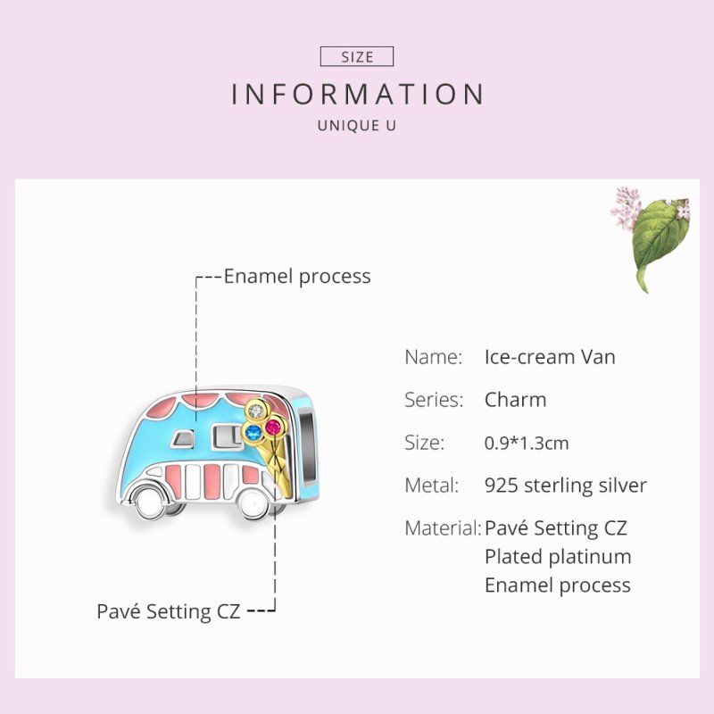 (kuva) Pandora Style Two Tone Ice-Cream Van Charm - BSC163 - Näytä 7