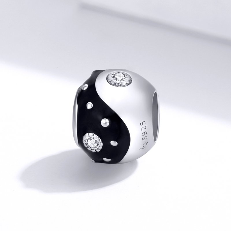 (kuva) Pandora-tyylinen hopea Chinoiserie Yin Yang -riipus - BSC192 - Näytä 2