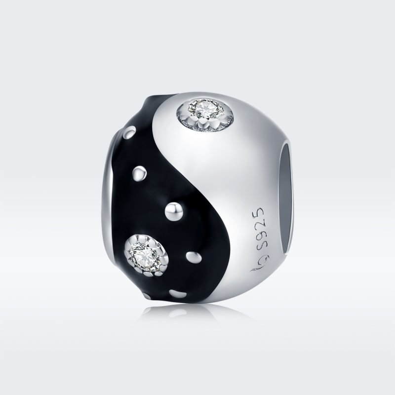 (kuva) Pandora-tyylinen hopea Chinoiserie Yin Yang -riipus - BSC192 - Näytä 5