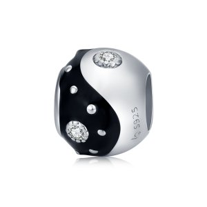 (kuva) Pandora-tyylinen hopea Chinoiserie Yin Yang -riipus - BSC192