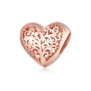 (kuva) Pandora-tyylinen Rose Gold Rose Sukupuu Rannekahvakoru - BSC215