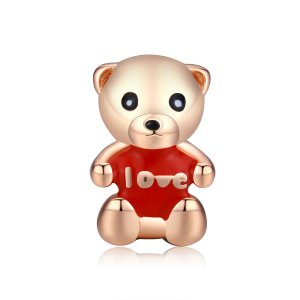 (kuva) Pandora-tyylinen Rose Gold Teddy Bear -koru - BSC228