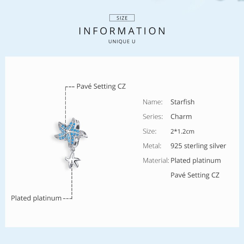 (kuva) Pandora-tyylinen Hopeinen Merenpenttävä Charm - BSC252 - Näytä 6