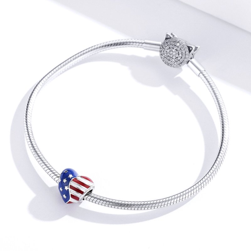 (kuva) Pandora-tyylinen Amerikan lippu - Charm - BSC281 - Näytä 2