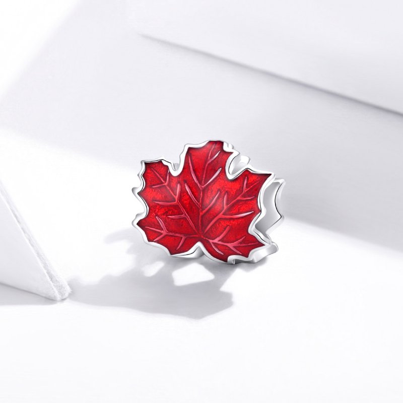 (kuva) Pandora-tyylinen Hopea Vaahteranlehti Charm - BSC335 - Näytä 2
