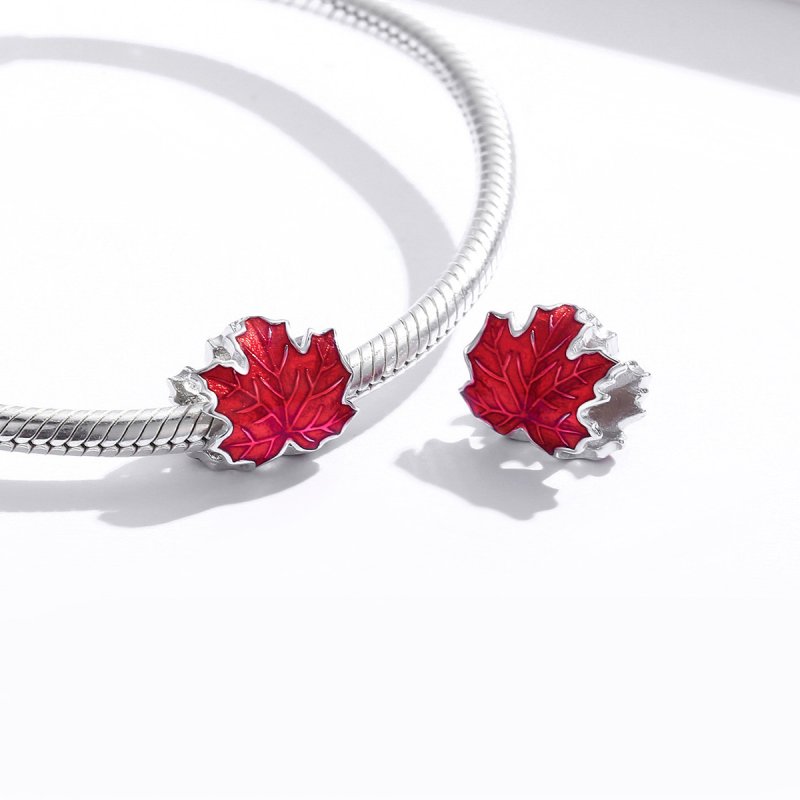 (kuva) Pandora-tyylinen Hopea Vaahteranlehti Charm - BSC335 - Näytä 4