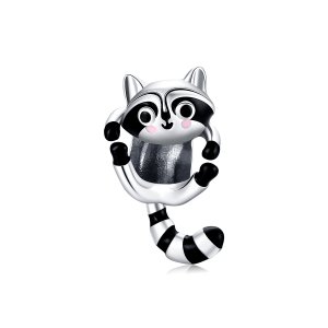 (kuva) Pandora-tyylinen hopeinen pieni pesukarhujen amuletti - BSC403