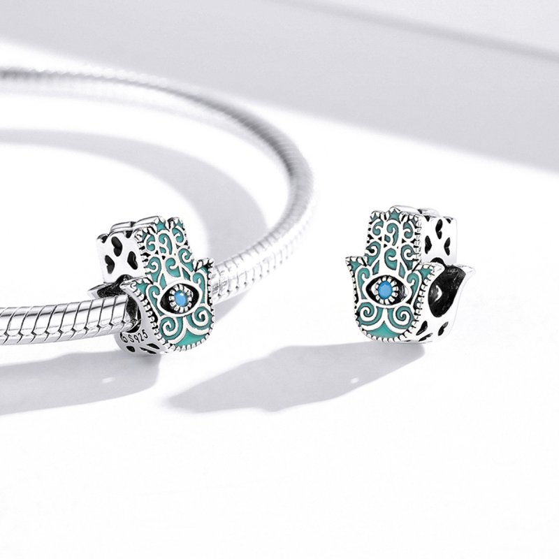 (kuva) Pandora-tyylinen Fatiman silmä -amuletti - BSC510 - Näytä 3