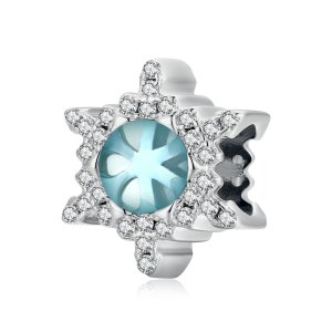 (kuva) Pandora-tyylinen Moonstone Snowflake Charm - BSC512