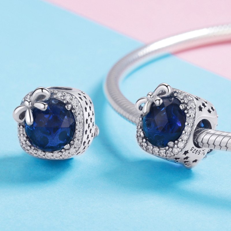 (kuva) Pandora-tyylinen Hopea Safiiri Charm - SCC1058 - Näytä 4