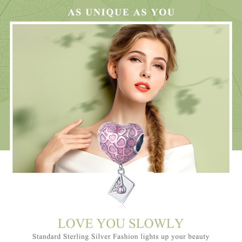 (kuva) Pandora-tyylinen Hopea Love You Slowly -riipus - SCC1080 - Näytä 2