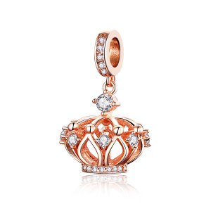 (kuva) Pandora-tyylinen ruusukulta Regal Crown -riipus - SCC1121