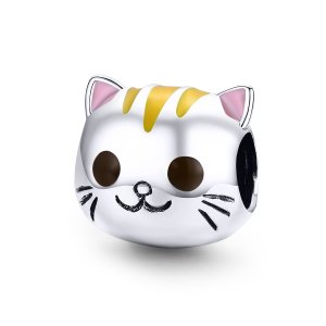 (kuva) Pandora-tyylinen hopeinen Happy Kitty -riipus - SCC1142