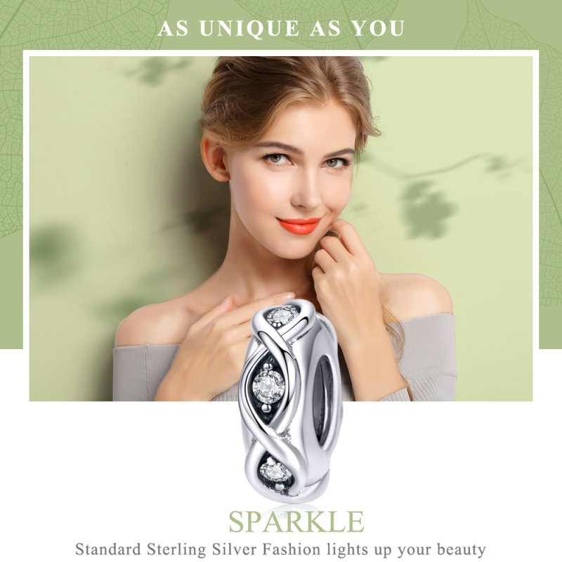 (kuva) Pandora-tyylinen Hopea Sparkle Välikappale - SCC1153 - Näytä 2