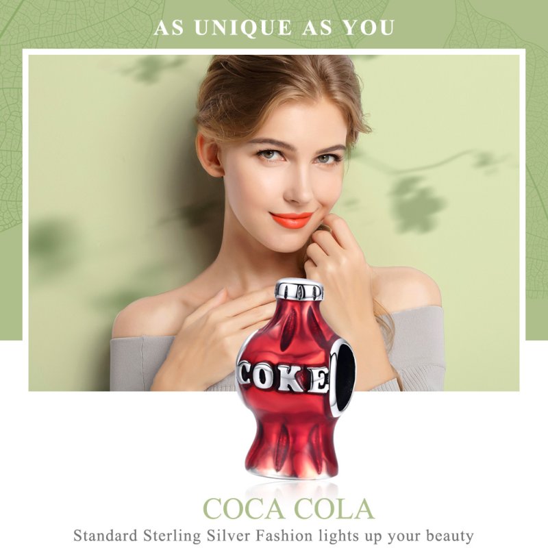 (kuva) Pandora-tyylinen Hopea Coca Cola -riipus - SCC1159 - Näytä 2