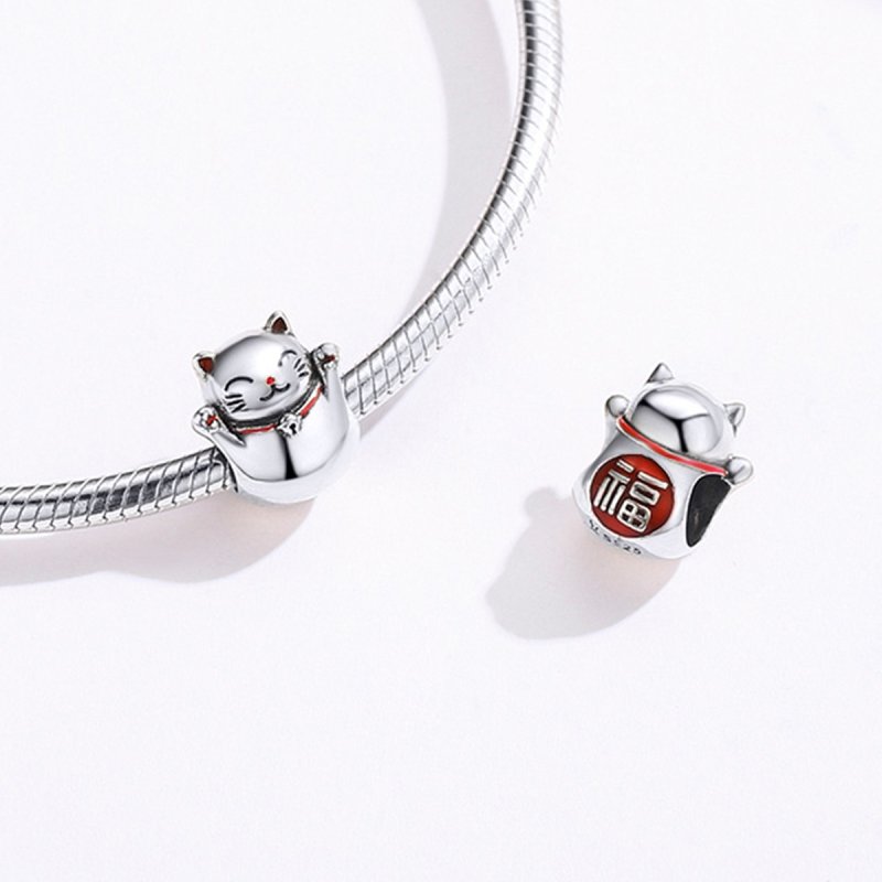 (kuva) Pandora-tyylinen hopeinen Maneki Neko -riipus - SCC1178 - Näytä 4