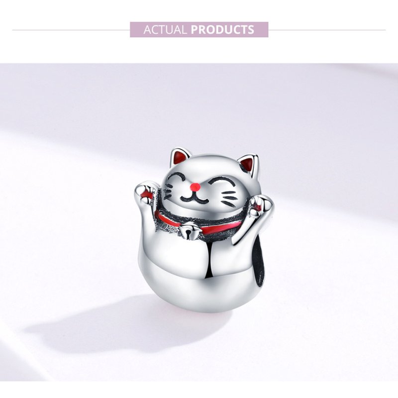 (kuva) Pandora-tyylinen hopeinen Maneki Neko -riipus - SCC1178 - Näytä 6