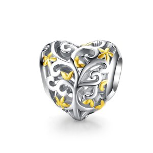(kuva) Pandora-tyylinen hopea- ja kullattu Elämän Puu -riipus - SCC1249