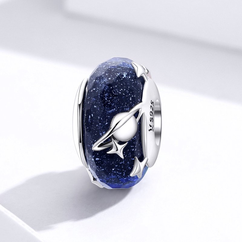 (kuva) Pandora-tyylinen hopea tähtitaivas Murano-lasi riipus - SCC1284 - Näytä 5