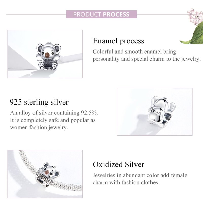 (kuva) Pandora-tyylinen Hopeinen Vauva-koala - Charm - SCC1304 - Näytä 2